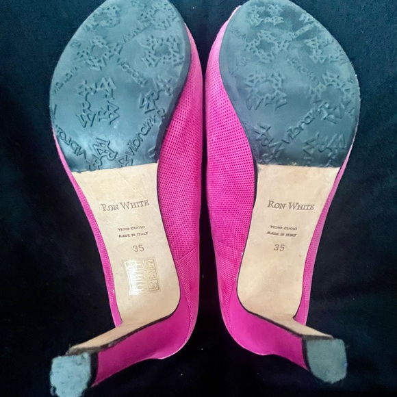 Ron White Shoes platform peep toe heels, bright pink - Picture 7 of 7